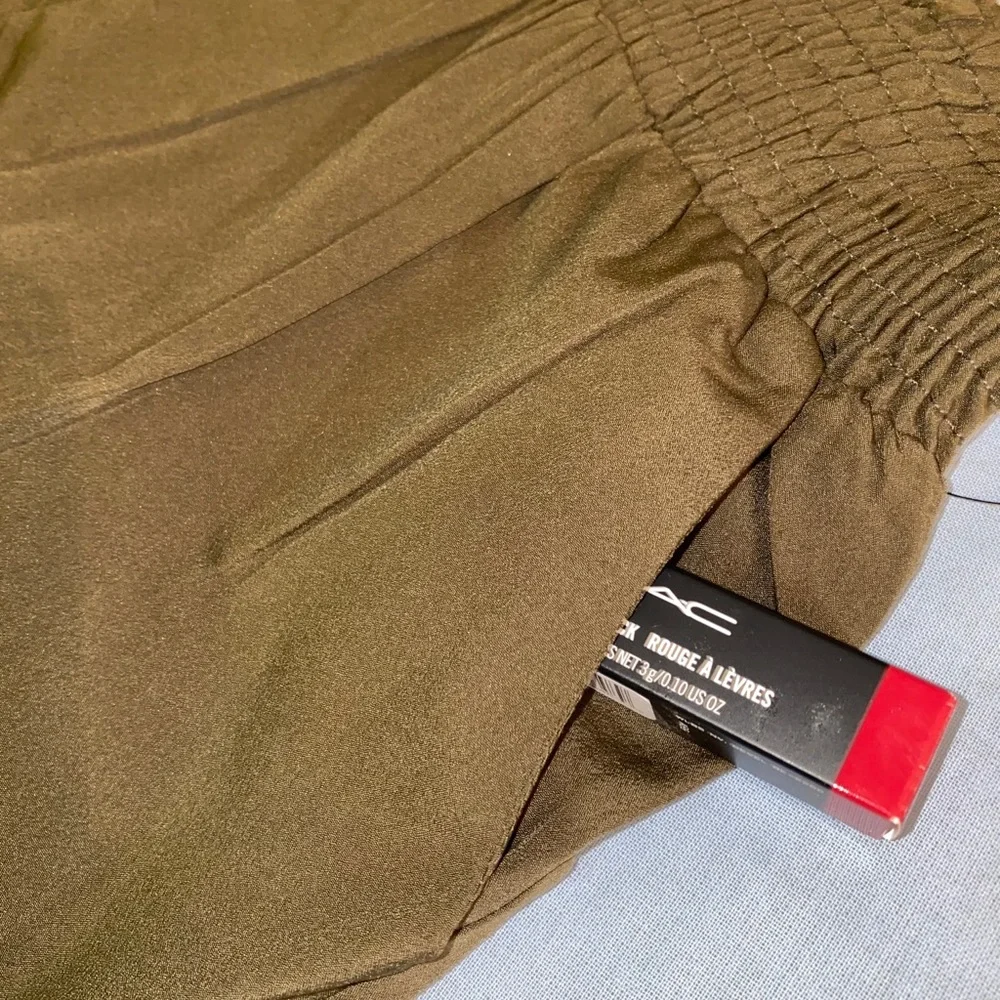 RD Style Laser-Cut Floral Pull-On Shorts Size L Olive Green - Picture 5 of 5